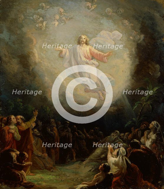 The Ascension of Christ, sketch for the Lemlanni altarpiece, 1872. Creator: Robert Wilhelm Ekman.