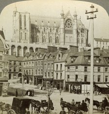 Cathedral and Main Street, Queenstown, Ireland, c late 19th century.Artist: Underwood & Underwood