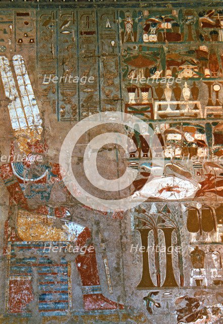 Fresco in the Temple of Queen Hatshepsut represented as a pharaoh.