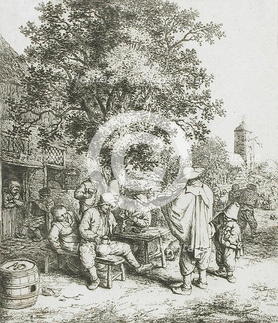 The Fiddler and the Hurdy-Gurdy Boy, c1660. Creator: Adriaen van Ostade.