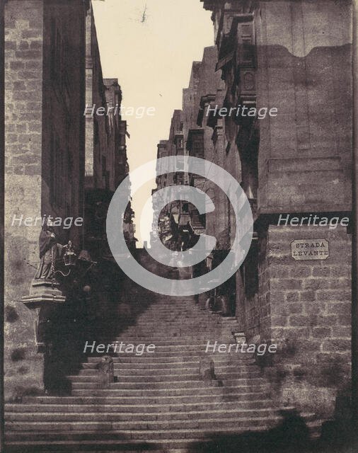 Strada Levante, Valletta, Malta, 1850s. Creator: Calvert Jones.