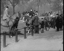 People Riding Horses in Rotten Row in Hyde Park, London, 1931. Creator: British Pathe Ltd.