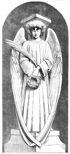 Angel of the Scutari Monument, by Marochetti, at the Crystal Palace, 1856.  Creator: Unknown.