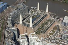 The former Battersea Power Station undergoing renovations, Nine Elms, London, 2021 Creator: Damian Grady.