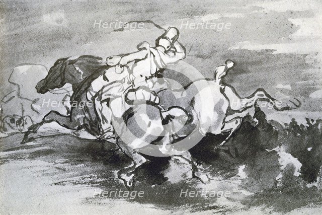 'Artilleryman Leading his Horses into the Field', 1913.Artist: Theodore Gericault