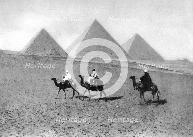 The Pyramids of Giza, Cairo, Egypt, c1920s. Artist: Unknown