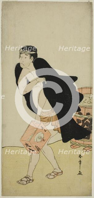 The Actor Onoe Matsusuke I as the Palanquin Bearer Gohei in the Play Kitekaeru Nishiki..., c. 1780. Creator: Shunsho.