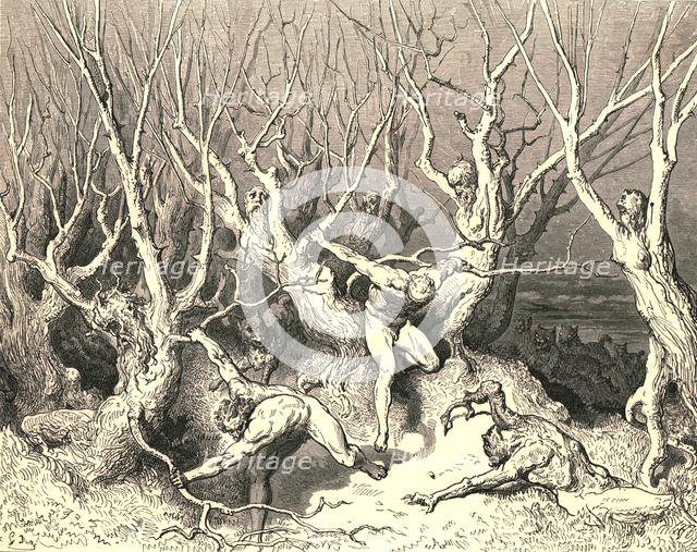 '"Haste now," the foremost cried, "now haste thee death!"', c1890.  Creator: Gustave Doré.