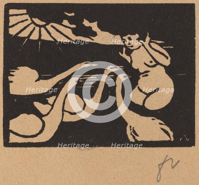 Bather with Swans (La baigneuse aux cygnes), 1893. Creator: Félix Vallotton.