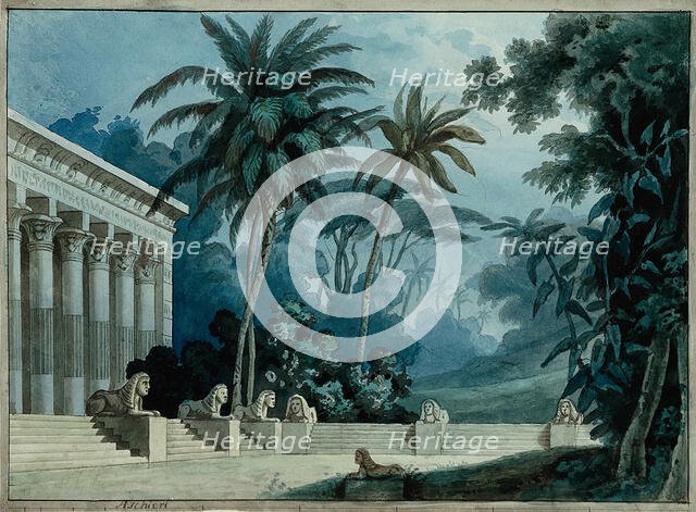 Set design for the Opera Aida by Giuseppe Verdi, Teatro alla Scala, c1872. Creator: Magnani, Girolamo (1815-1889).