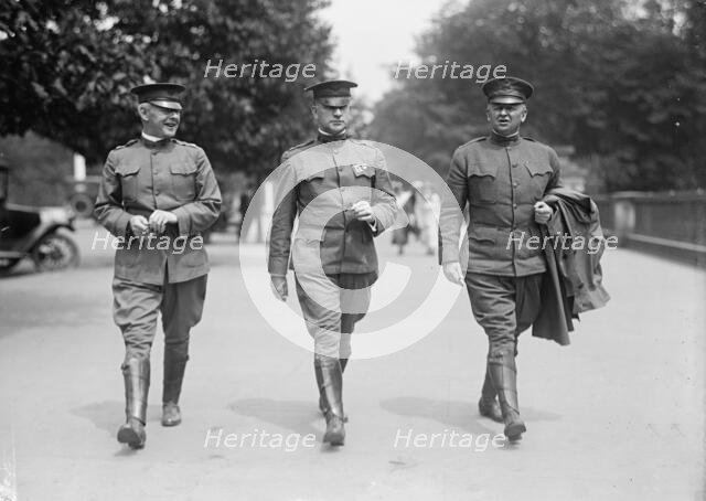 Fred R. Brown, Lt. Col. Sherer; Brown; Major Joseph Compton Castner, 1917. Creator: Harris & Ewing.