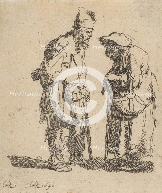 Beggar Man and Beggar Woman Conversing, 1630., 1630. Creator: Rembrandt Harmensz van Rijn.