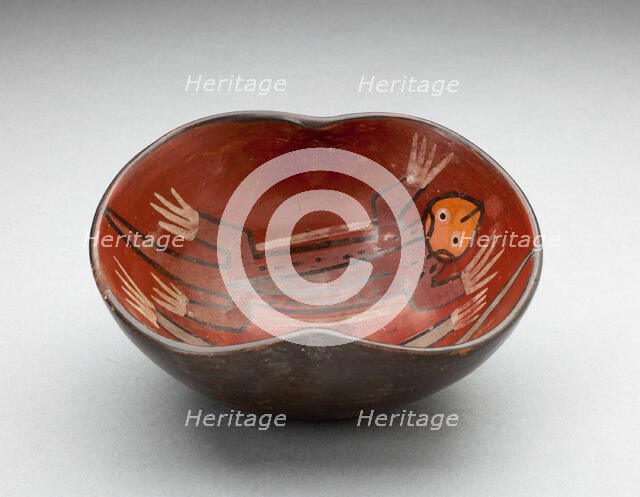 Small Inset Side Bowl Depicting a Pair of Lizards in the Interior, 180 B.C./A.D. 500. Creator: Unknown.