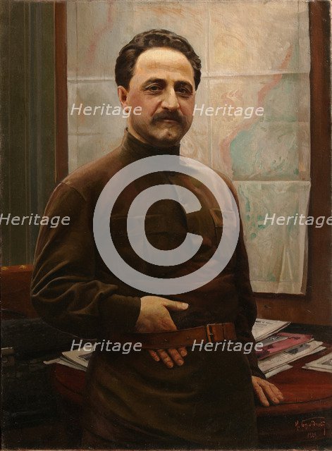 Portrait of Grigory (Sergo) Ordzhonikidze (1886–1937), 1929. Artist: Brodsky, Isaak Izrailevich (1884-1939)