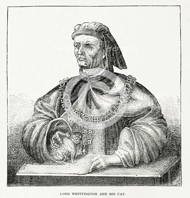 Lord Whittington and his cat, 1890.  Creator: E. J. Harty.