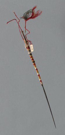 Wooden Spindle with Needlework Decoration, Peru, 1000/1476. Creator: Unknown.