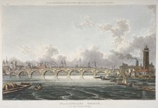 View of Blackfriars Bridge from the Strand Bridge, London, 1815. Artist: Anon