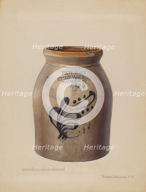 Jar, c. 1936. Creator: Yolande Delasser.