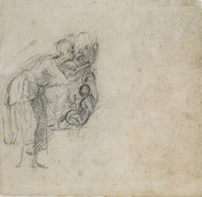 Page from a Sketch Book: A Woman in black, c1490-1560. Artist: Michelangelo Buonarroti.