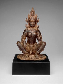 Mother-Goddess Brahmani Seated in Yogic Posture Holding Water Pot, 13th century. Creator: Unknown.