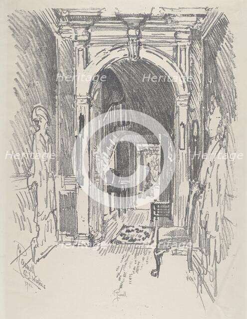 Hallway at Dr. Wister's, 1912. Creator: Joseph Pennell.