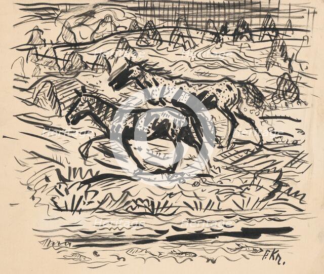 Horses on the estate, 1940-1944. Creator: Arnold Peter Weisz-Kubincan.