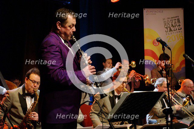 Pete Long, Ropetackle Arts Centre, Shoreham, West Sussex, Jan 2016. Artist: Brian O'Connor.