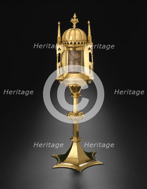 Circular Reliquary with Domed Roof and Relics of Saints Godehard and Bernward, 1375/1400. Creator: Unknown.