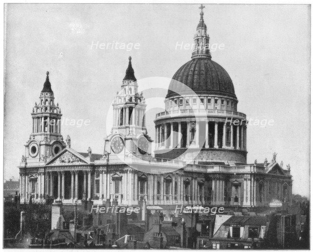 St Paul's Cathedral, London, late 19th century.Artist: John L Stoddard