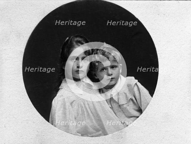Portrait of two unknown children, c1900s. Creator: Robert Augustus Henry L'Estrange.