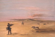 Grouse Shooting on the Missouri Prairies, 1837-1839. Creator: George Catlin.