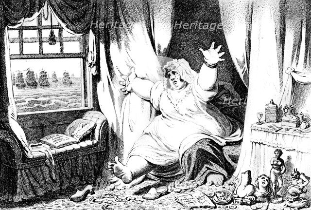 'The Hostile View of Lady Hamilton', 19th century. Artist: Unknown