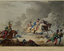 The Flight of Bonaparte from the Battle of Krasnoi, 1815. Artist: Sutherland, Thomas (1785-1838)