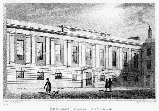 Grocers' Hall, Poultry, City of London, 19th century.Artist: William Radclyffe