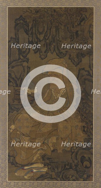 Luohan Meditating in a Grotto, (1345?). Creator: Unknown.