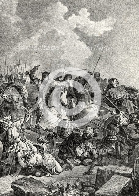 Battle of Salado, victory of the Christian army of Alphonse XI of Castile, Alphonse VI of Portuga…