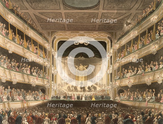Interior of the Covent Garden Theatre, London, 1808. Artist: Thomas Rowlandson