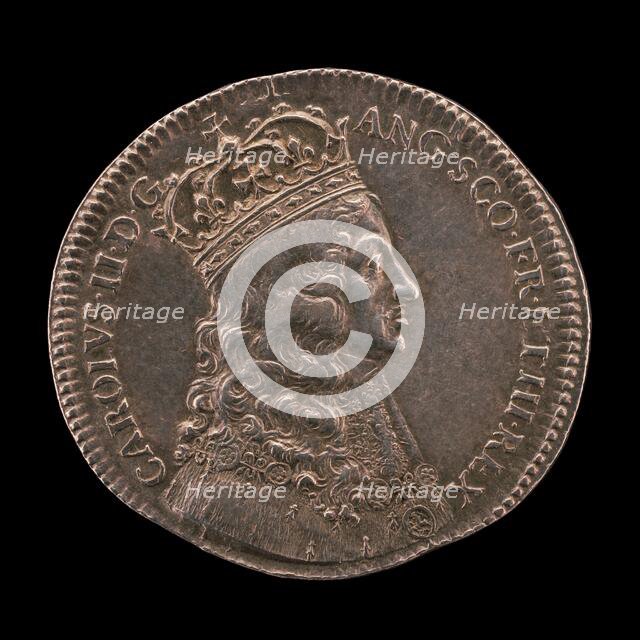 King Charles II in Coronation Robes [obverse], 1661. Creator: Thomas Simon.