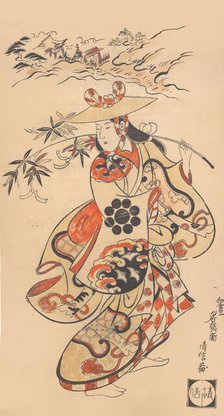 Actor Sawamura Kodenji as a Woman at the Time of the Tanabata Festival, 1698. Creator: Torii Kiyonobu I.