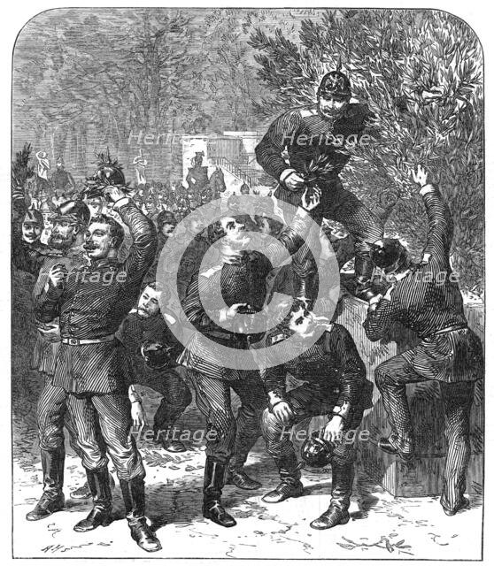 Self-crowned victors: a sketch in the Tuileries Gardens, Paris, 1871. Creator: Unknown.