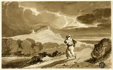 Woman with Baby Fleeing Across Moors, n.d. Creator: John Constable.