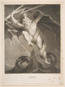 Tornado-Zeus Battling Typhon (Erasmus Darwin, The Botanic Garden), August 1, 1795. Creator: William Blake.