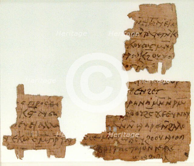 Papyrus Fragments of a Letter, Coptic, 7th century. Creator: Unknown.