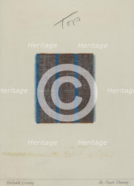 Woven Striped Linsey Wooley, 1935/1942. Creator: Clyde L. Cheney.