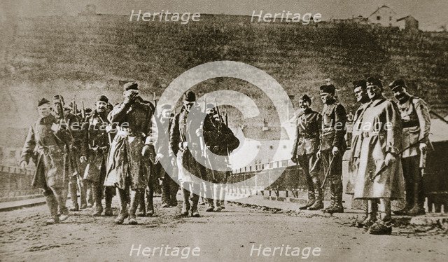 American troops march into Germany, 1918. Artist: Unknown