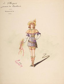 Costume Design for "4 Villageois jouant au hautbois" [a]; Descriptive Sheet of Costume... Creator: Charles Bianchini.