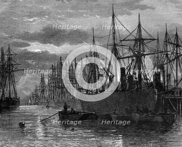 The River Thames, 19th century.Artist: W May