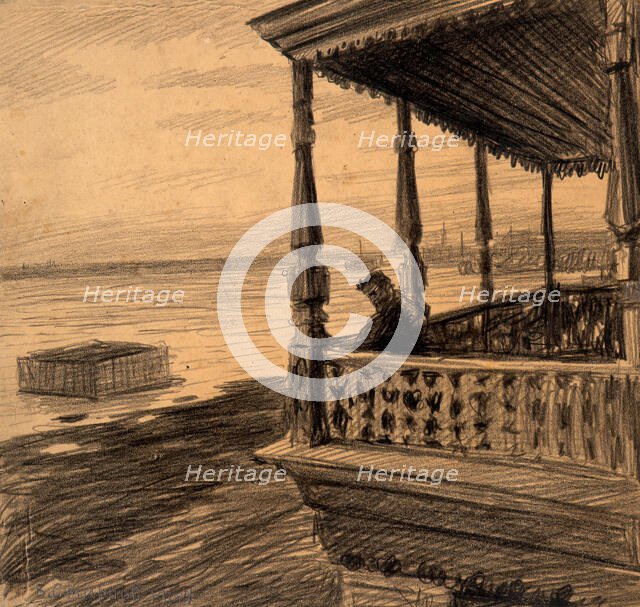 Balcony above the Irtysh River in Omsk, 1904. Creator: Boris Vasilievich Smirnov.