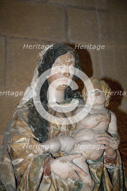Statue of the Virgin and Child, refectory, Monastery of Alcobaca, Alcobaca, Portugal, 2009. Artist: Samuel Magal