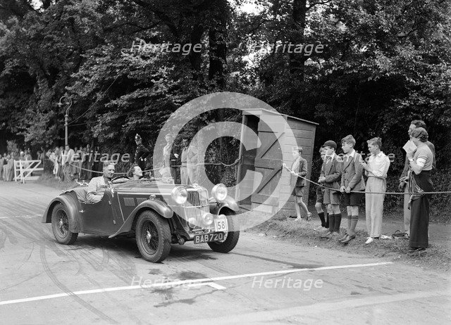 AH Langley's Autosports team Singer B37, winner of a premier award, MCC Torquay Rally, July 1937. Artist: Bill Brunell.